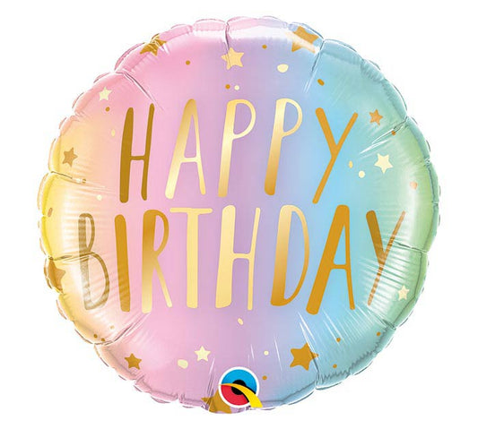 Pastel Ombre Happy Birthday Foil Balloon