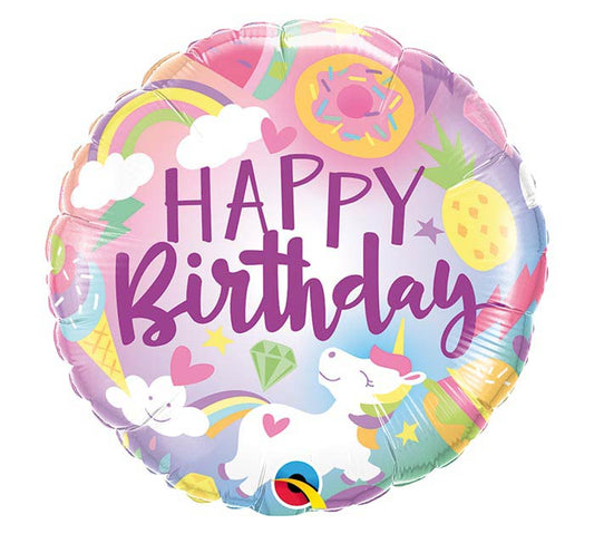 Fantastical Ombre Happy Birthday Foil Balloon