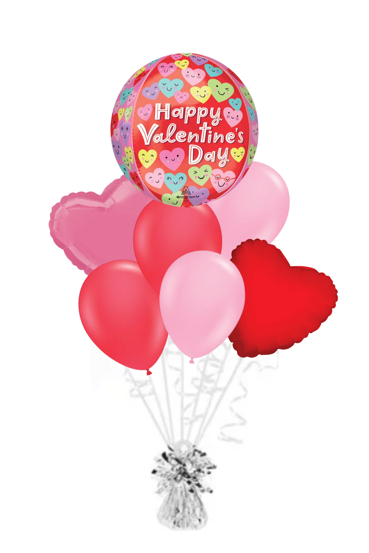 Happy Hearts Orbz - Valentine's Day Balloon Bouquet