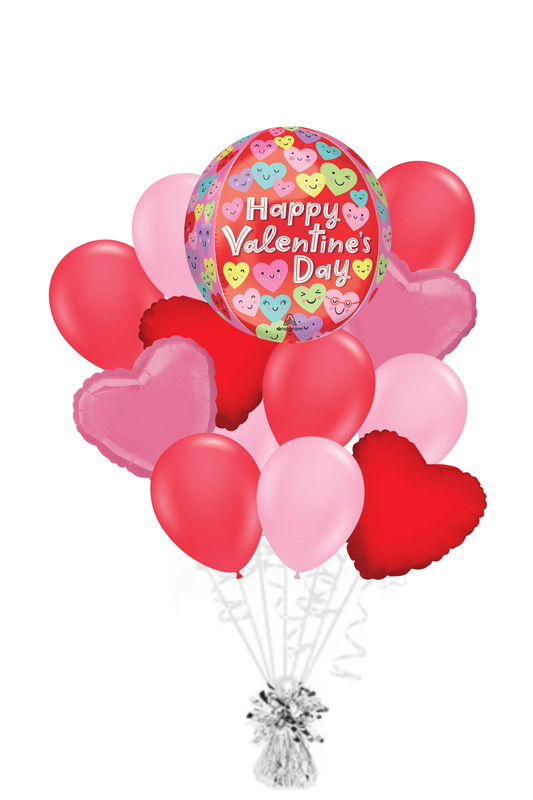 Happy Hearts Orbz - Valentine's Day Balloon Bouquet