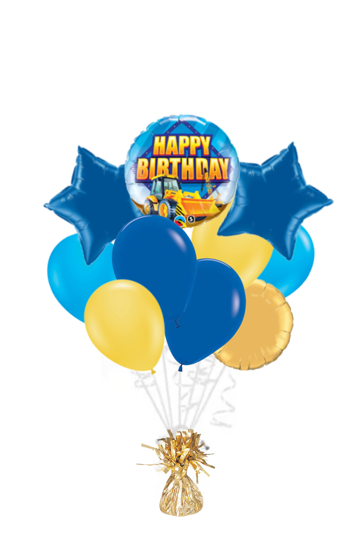 Construction Happy Birthday Foil Balloon Bouquet