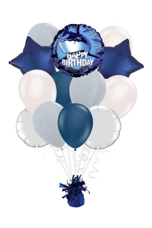 Shark Happy Birthday Balloon Bouquet