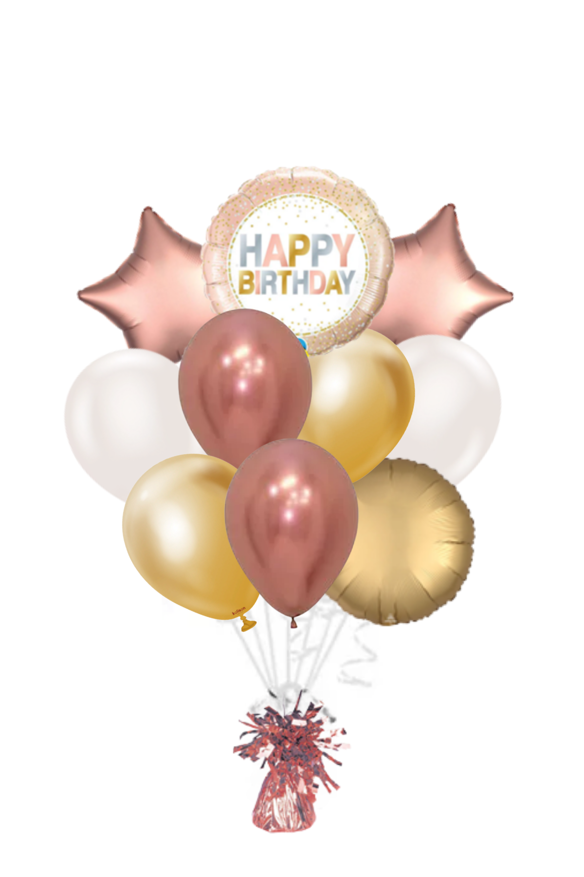 Metallic Dots Happy Birthday Balloon Bouquet