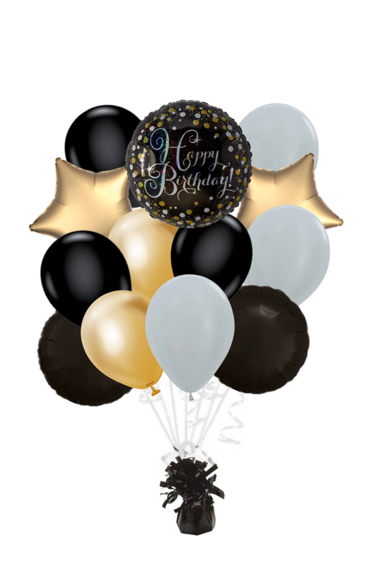 Sparkling Celebration Happy Birthday Balloon Bouquet