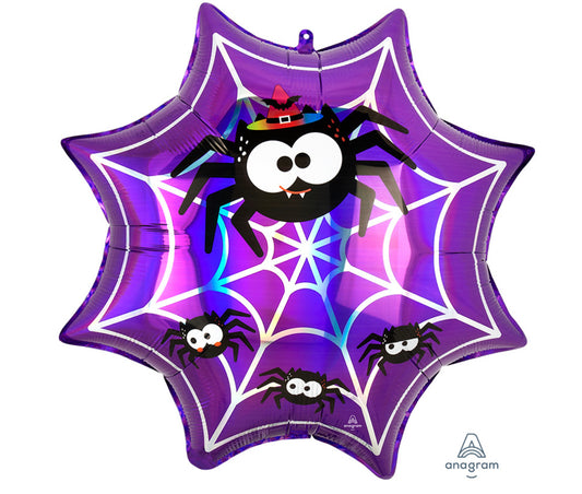 Iridescent Spiderweb Mylar Balloon