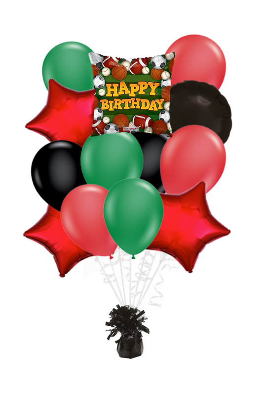 Sports Square Happy Birthday Balloon Bouquet