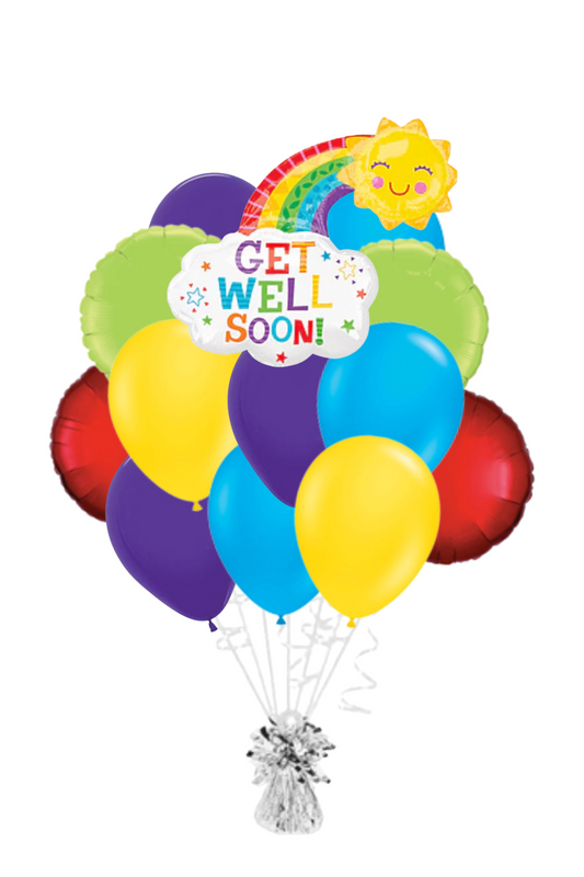 Large Rainbow Get Well Soon Balloon Bouquet