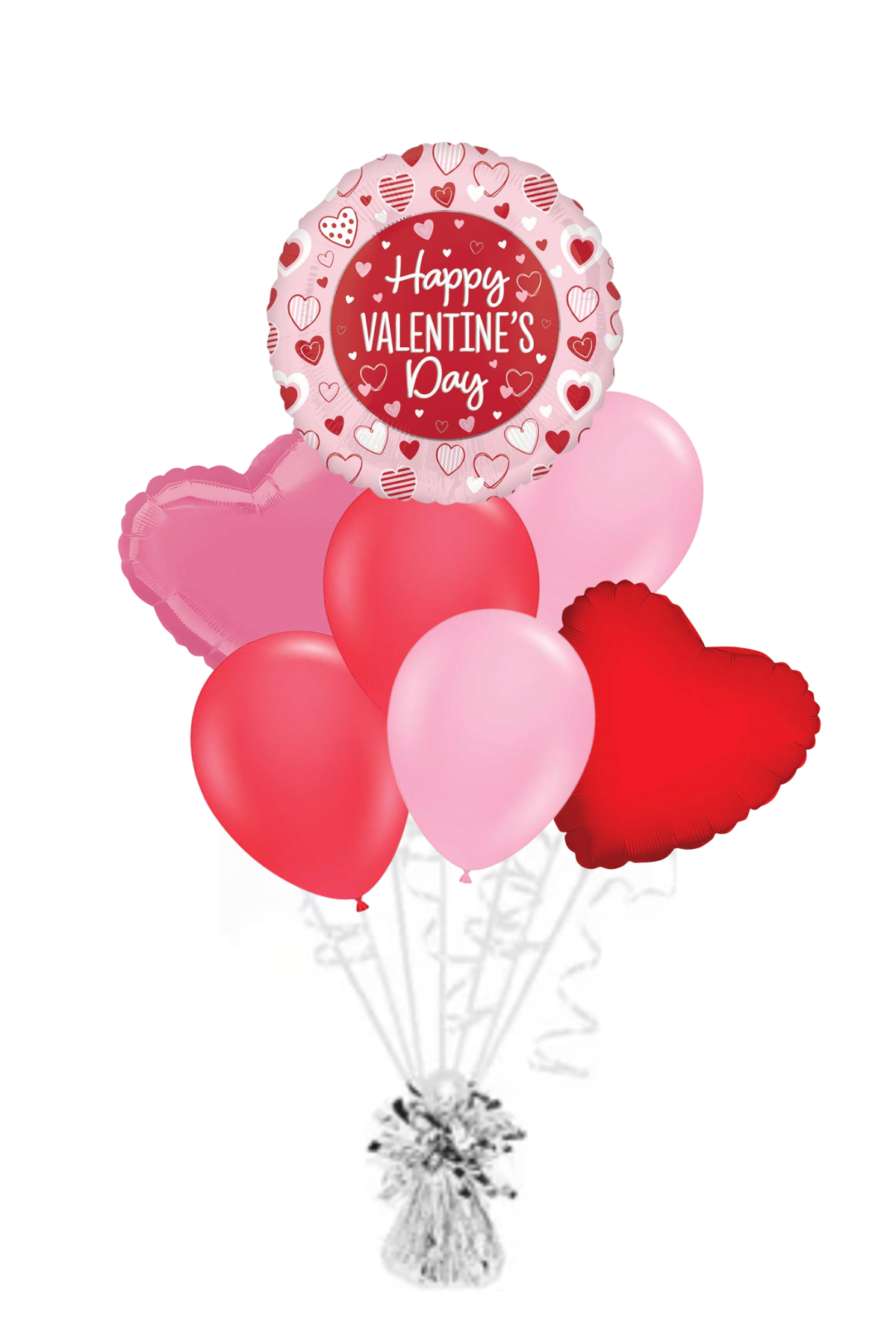 Red And Pink Heart Kisses - Valentine's Day Balloon Bouquet