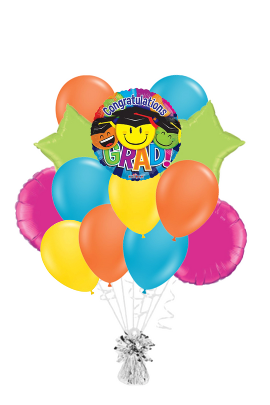 Congratulations Grad Emoji Balloon Bouquet