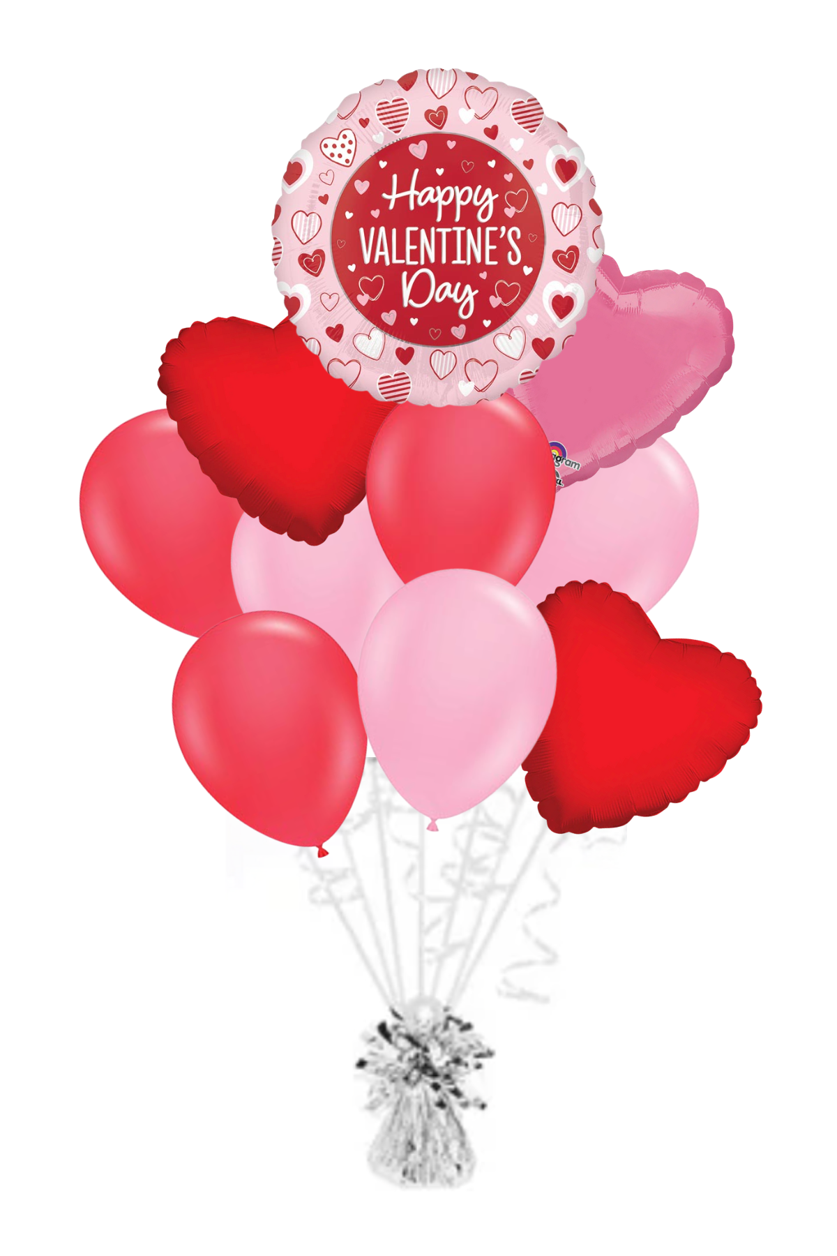 Red And Pink Heart Kisses - Valentine's Day Balloon Bouquet