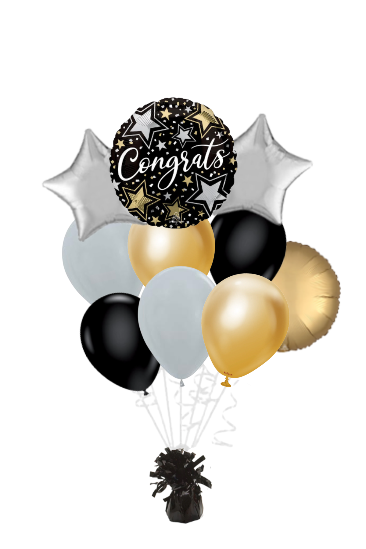 Gold & Silver Stars Congratulations Balloon Bouquet