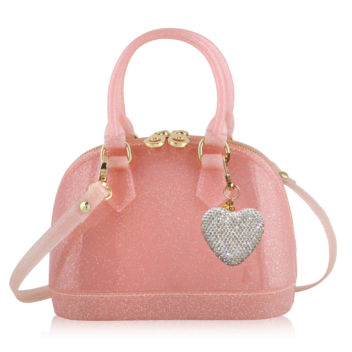 Pink Sparkle Cate Purse: Heart Charm