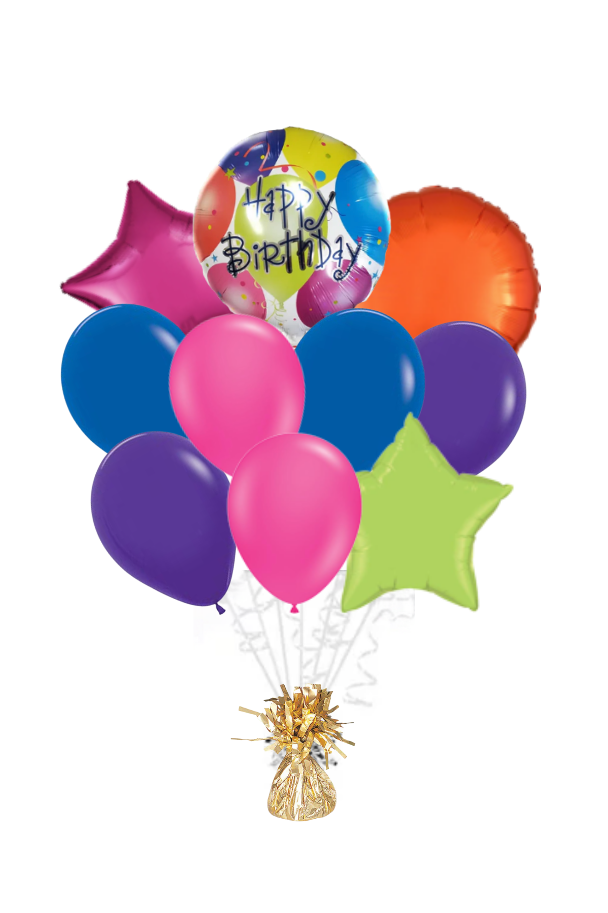 Multi Color Happy Birthday Balloon Bouquet