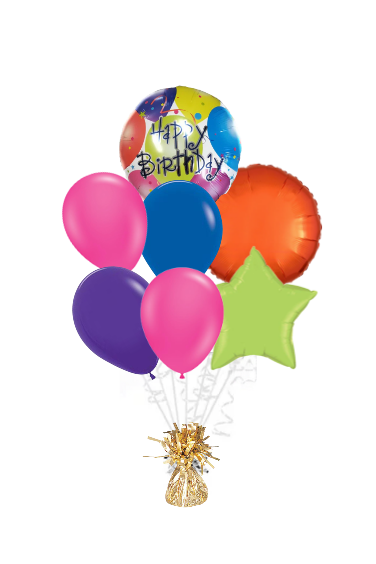 Multi Color Happy Birthday Balloon Bouquet