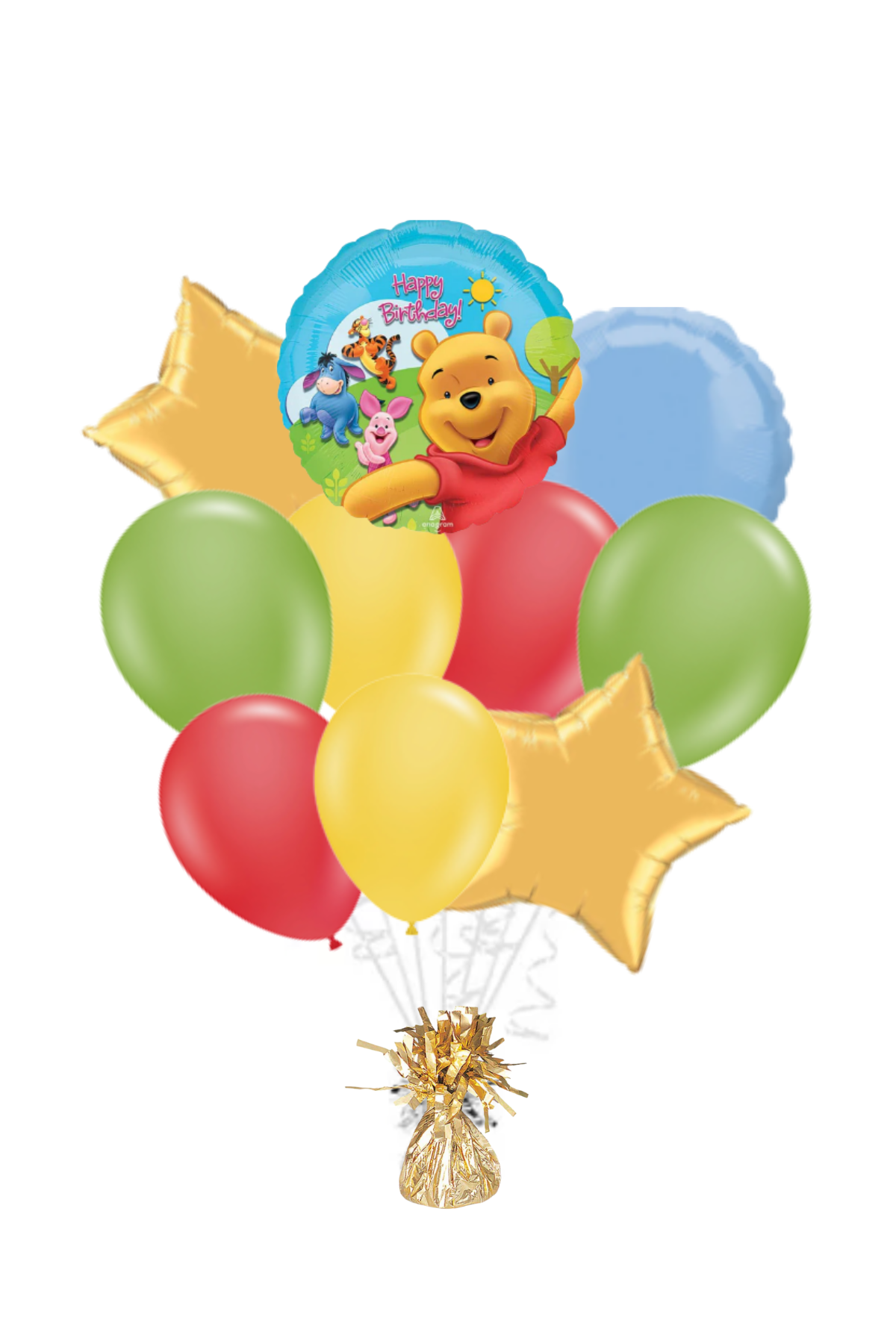 Winnie the Pooh Happy Birthday Balloon Bouquet