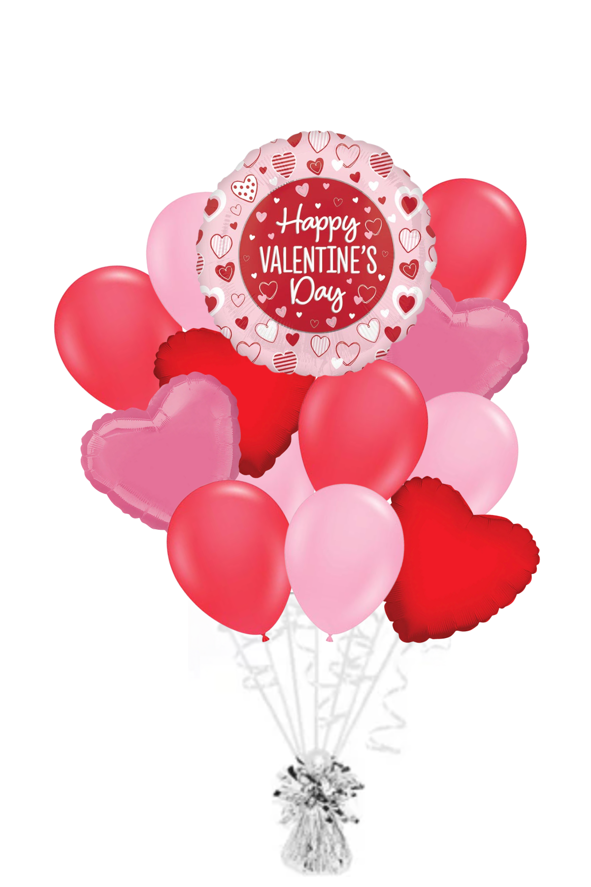 Red And Pink Heart Kisses - Valentine's Day Balloon Bouquet