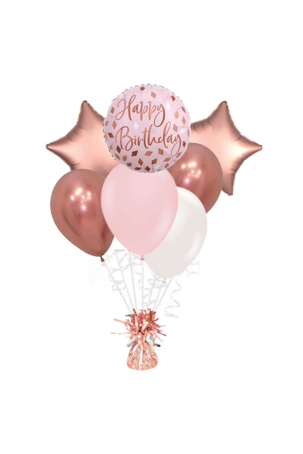 Blush Happy Birthday Balloon Bouquet