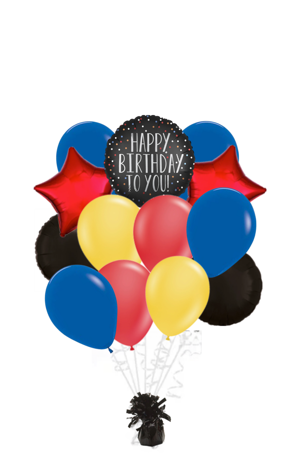 Satin Dots Happy Birthday Balloon Bouquet