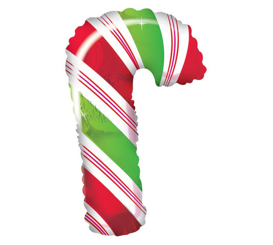 Green & Red Candy Cane Foil Balloon