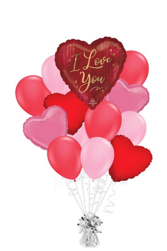 I Love You Rouge Heart - Valentine's Day Balloon Bouquet