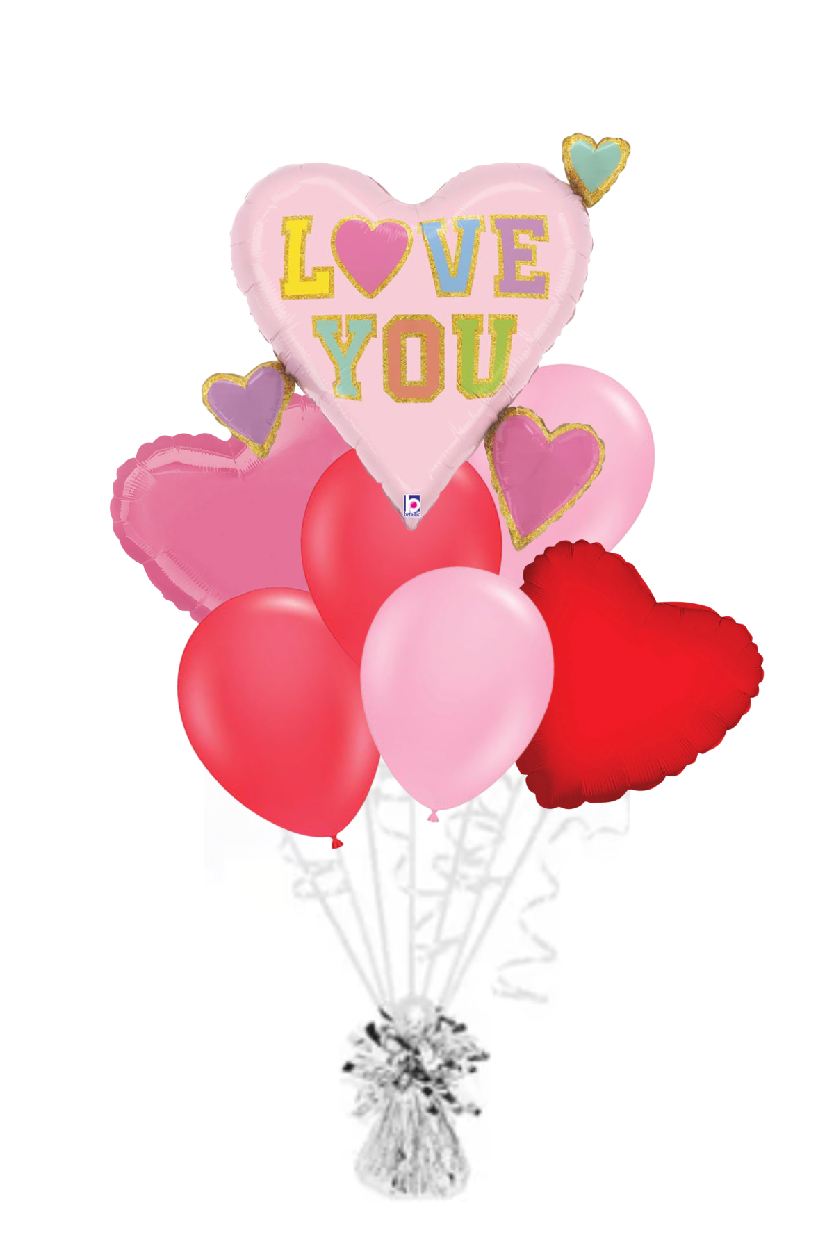 Love Patch Multi Hearts - Valentine's Day Balloon Bouquet