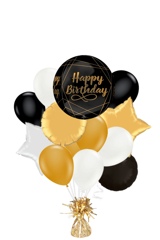 Elegant Birthday Orbz Happy Birthday Balloon Bouquet