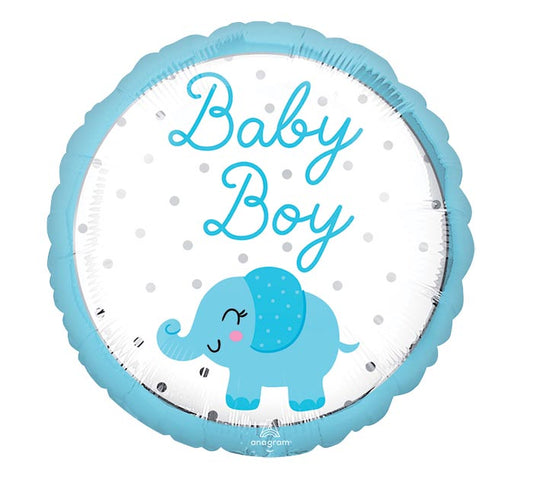 Baby Boy Elephant Standard Foil Balloon