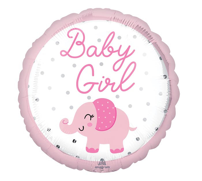 Baby Girl Pink Elephant Foil Balloon