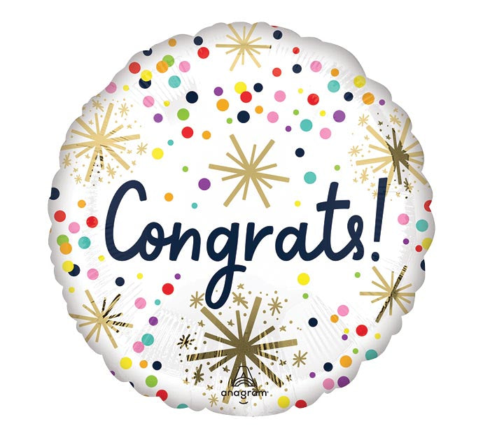 Congrats Confetti Sprinkle Mylar Balloon