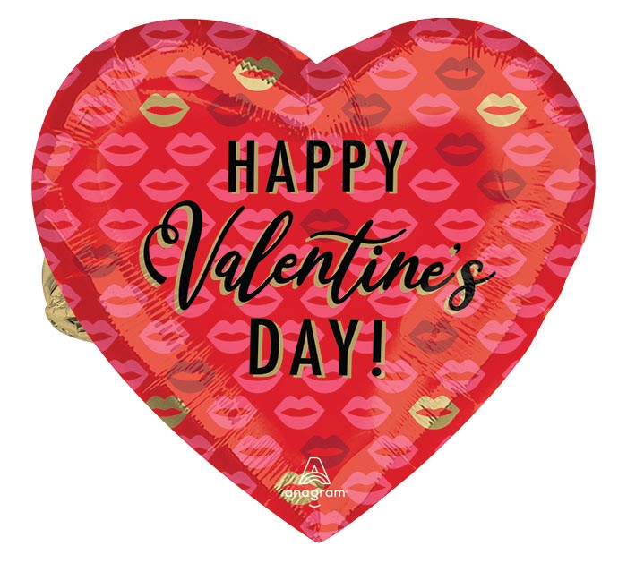Happy Valentines Day Kissy Lips Balloon