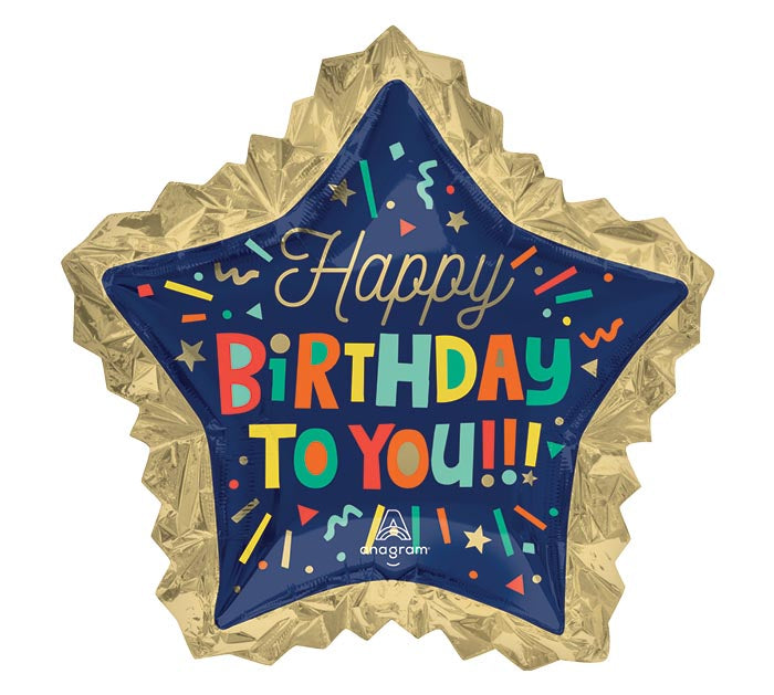 Jumbo Bright Birthday Blocks Star Balloon