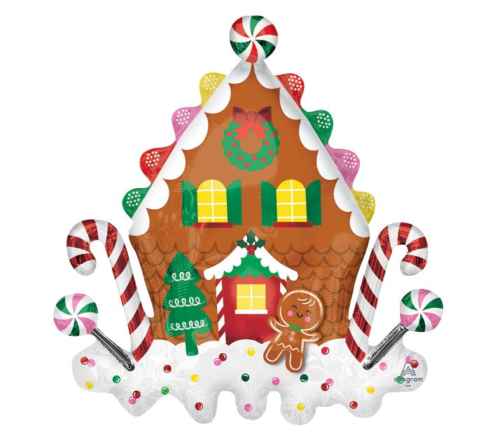 Gingerbread House Foil Balloon