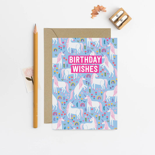 Birthday Wishes Unicorn Card
