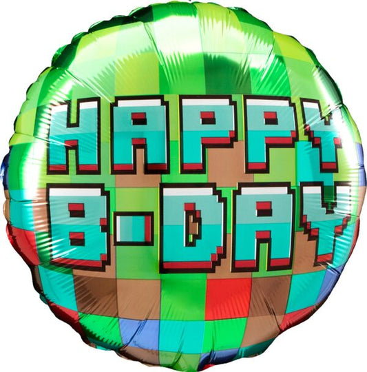Pixel Party Happy Birthday Balloon