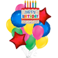 Bright Candles Cake Happy Birthday Balloon Bouquet