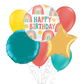 Retro Rainbow Happy Birthday Balloon Bouquet