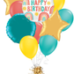 Retro Rainbow Happy Birthday Balloon Bouquet