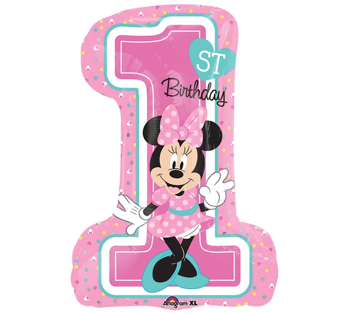 Happy Birthday Minnie 1st Birthday Balloon