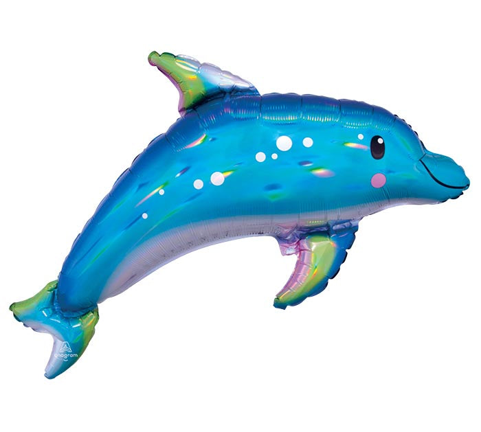 Iridescent Blue Dolphin Balloon