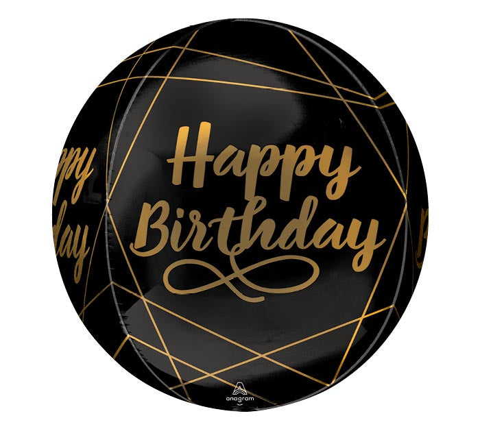 Elegant Happy Birthday Orbz Balloon