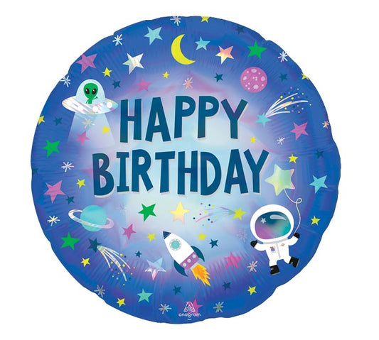 Space Happy Birthday Foil Balloon