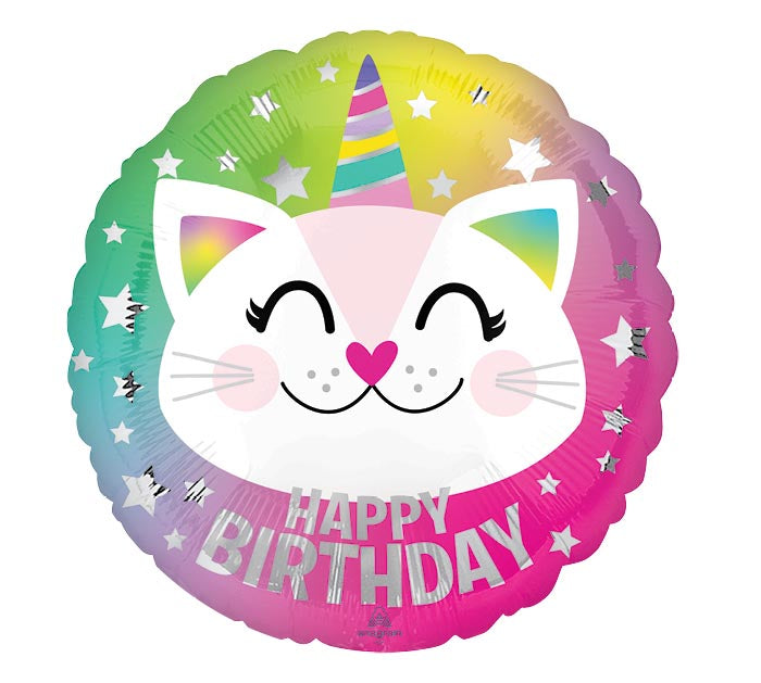 Happy Birthday Caticorn Balloon