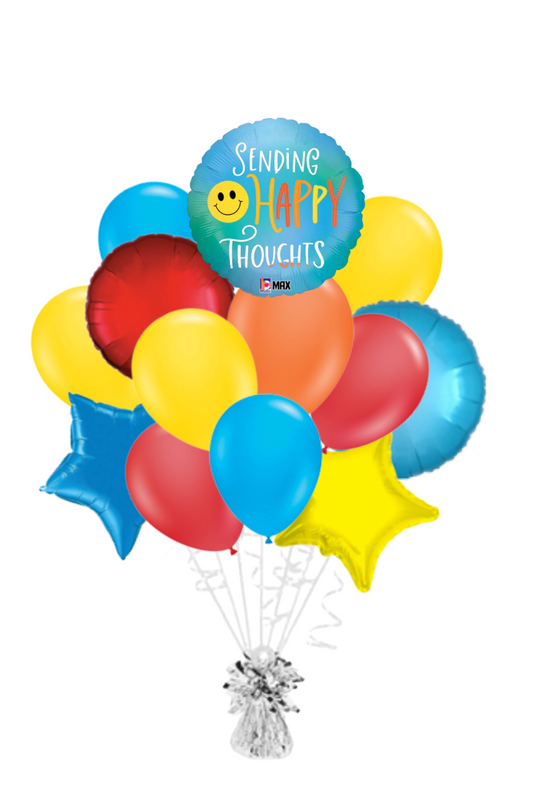 Sending Happy Thoughts Get Well Soon Balloon Bouquet