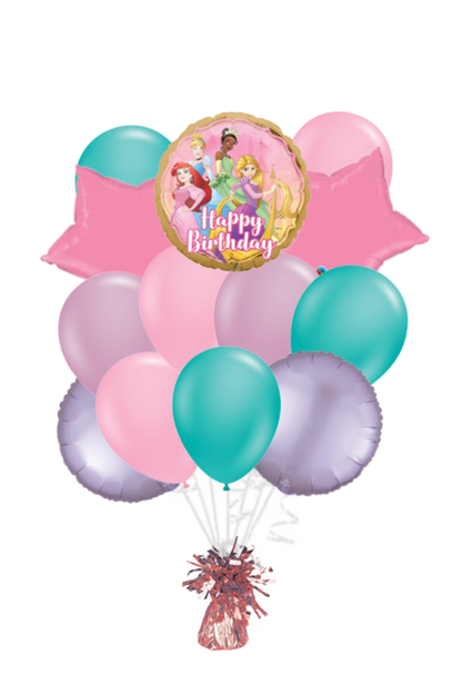 Disney Princess Happy Birthday Balloon Bouquet (Two Sided)