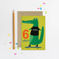 Skateboarding Croc Age 6 Birthday Card
