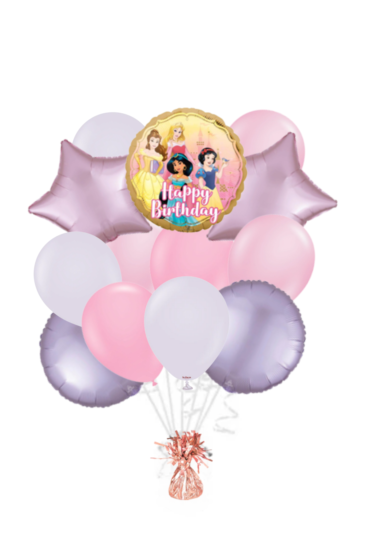 Disney Princess Happy Birthday Gold Balloon Bouquet