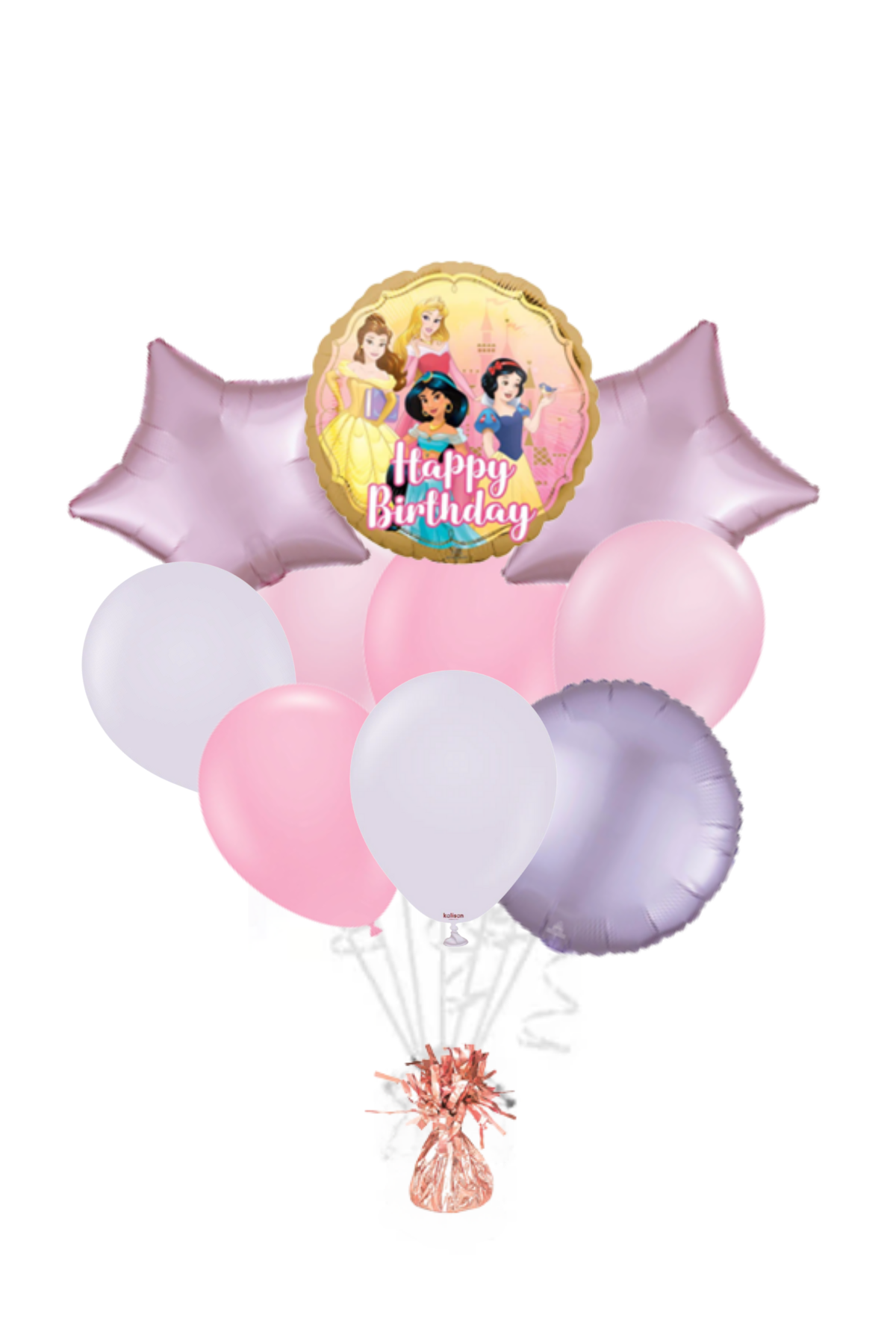 Disney Princess Happy Birthday Gold Balloon Bouquet