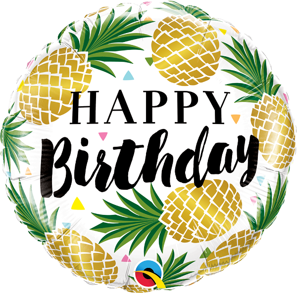 Pineapple Happy Birthday Foil Balloon