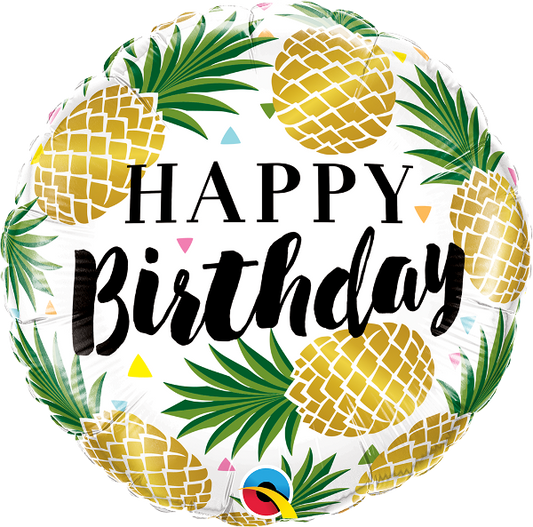 Pineapple Happy Birthday Foil Balloon