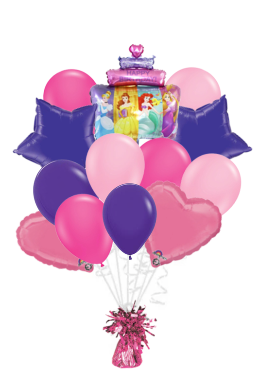 Large Disney Princess Happy Birthday Balloon Bouquet